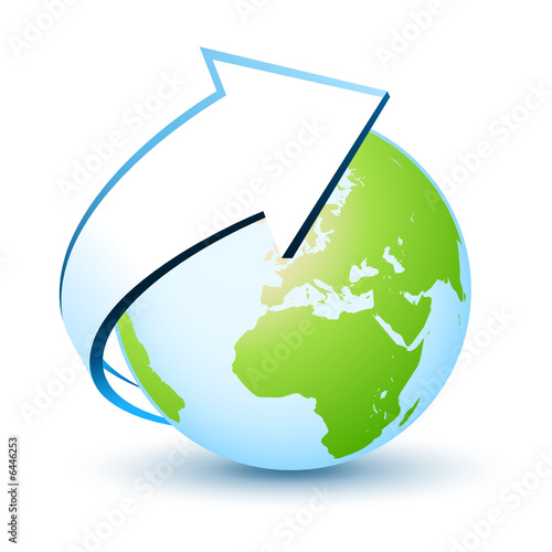 Planète terre avec flèche