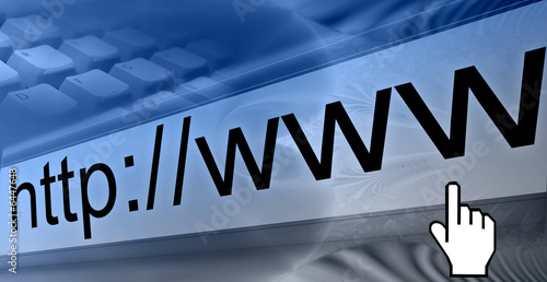 blue background illustrating computer and internet