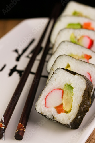California Spring Rolls with chopsticks