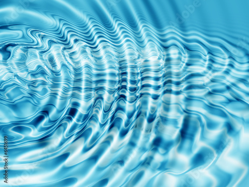 Abstract blue water background. Raster illustration.