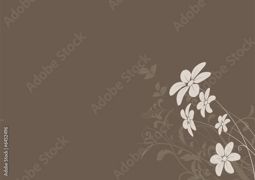 vecteur série - fleurs sur fond chocolat