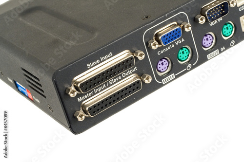 Backside view of KVM switch photo