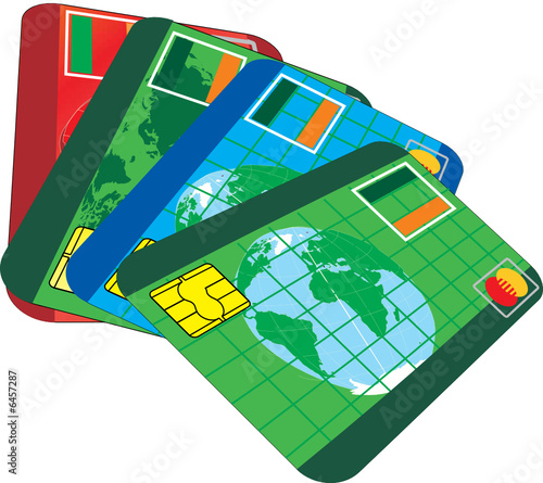 Credit card on white background. Vector