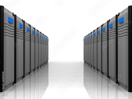 two rows of silver servers