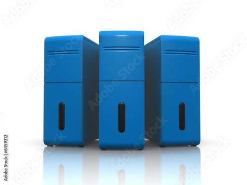three blue servers