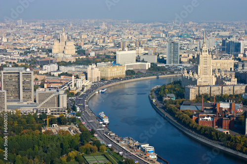 The Moscow city landscape, the top view