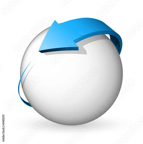 logo rond avec flèche bleue