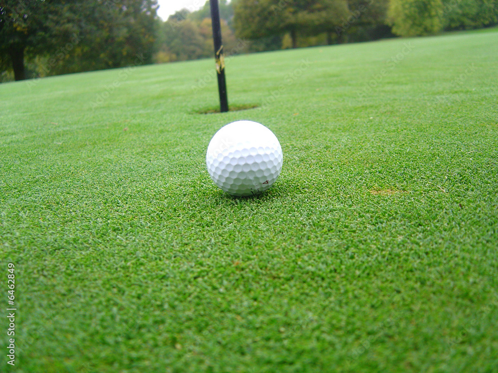 Obraz premium Balle de golf sur le green