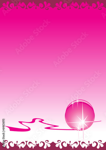Pink background with glass ball