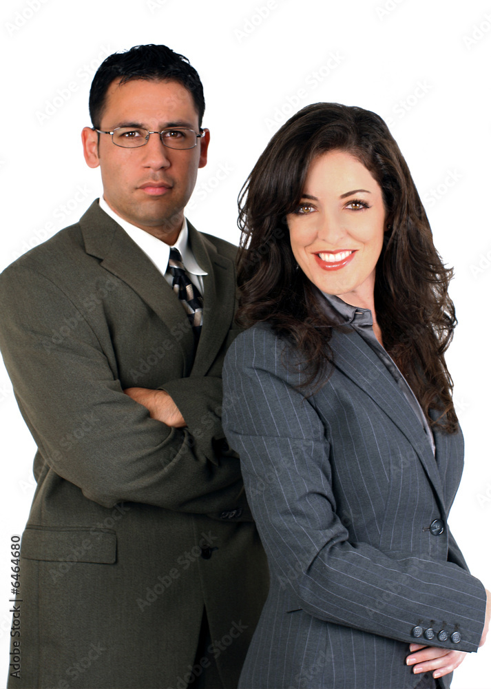 Business team of a woman and a man