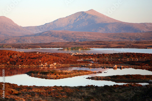 Peat moors at dusk, South Uist, Outer Hebrides photo