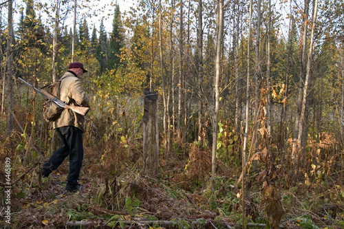 The hunter on hunting in an autumn wood © Vladimir Konjushenko