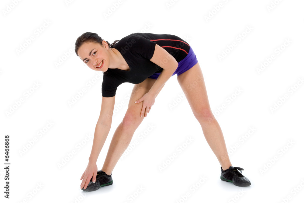 woman practicing fitness on isolated background woman practicing fitness on isolated background