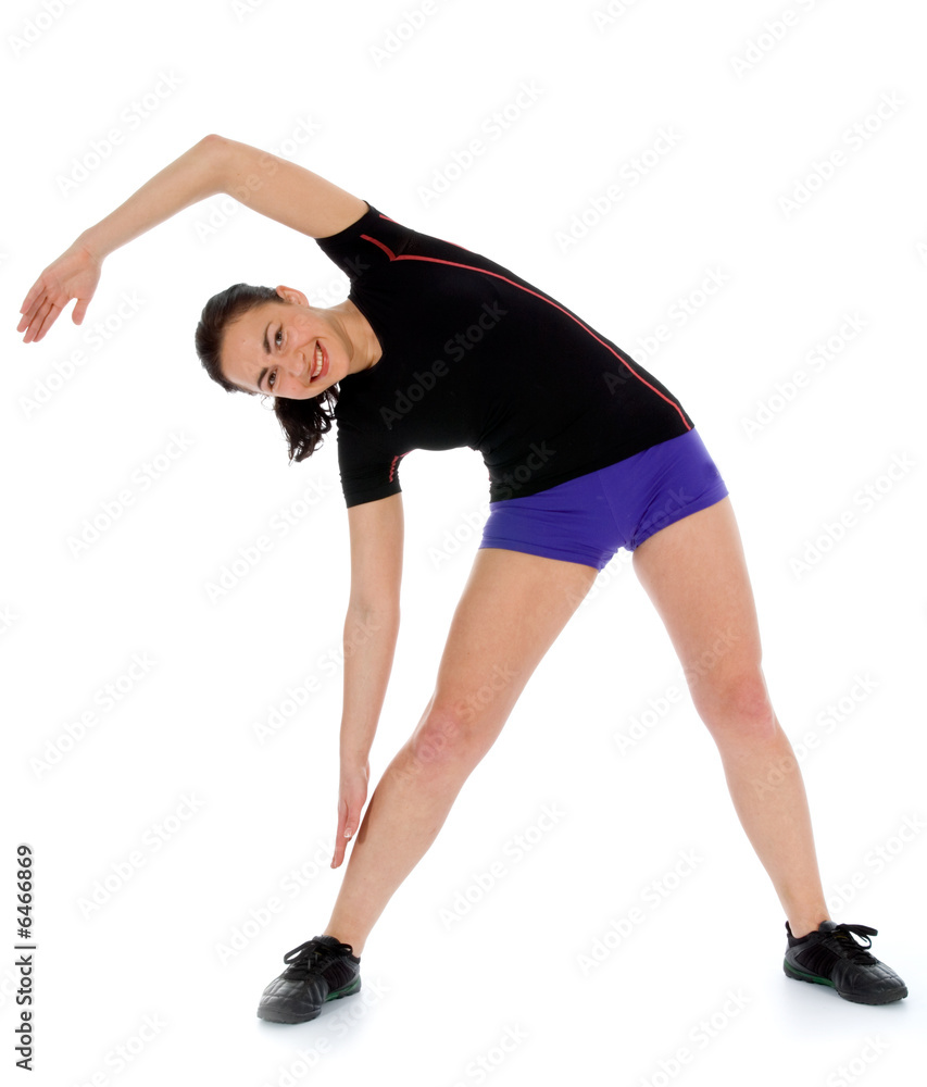 woman practicing fitness on isolated background woman practicing fitness on isolated background