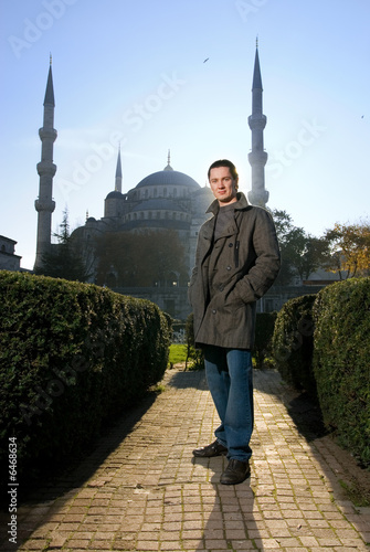 Canvas Print Young handsome man in a city (Turkey, Istanbul)