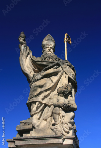 Saint Augustine   s statue on Charles bridge