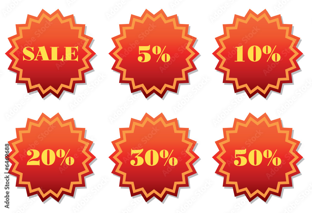 Set of labels for the discount. Vector illustration. Set of labels for the discount. Vector illustration.