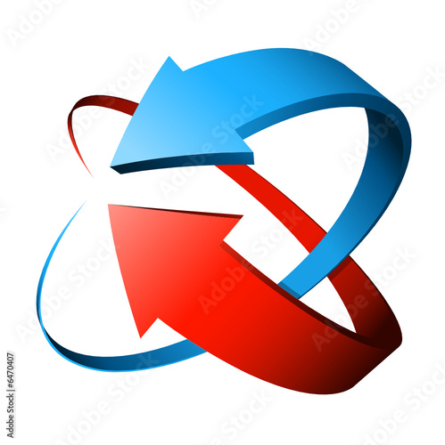 flèches rouge et bleue