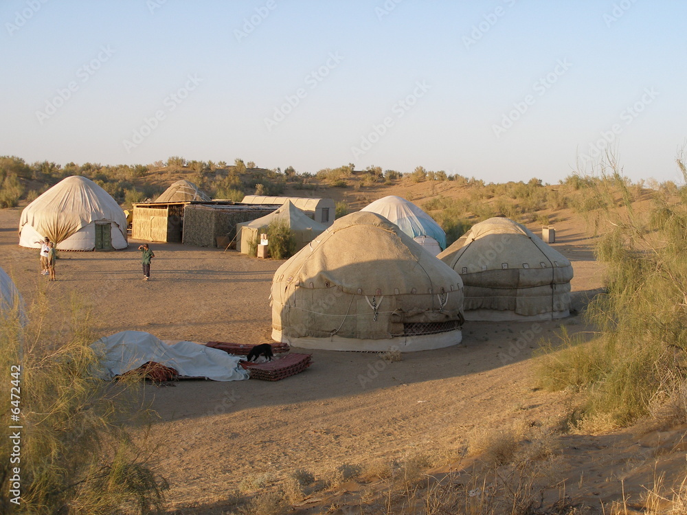 Campement de yourtes en Ouzbekistan