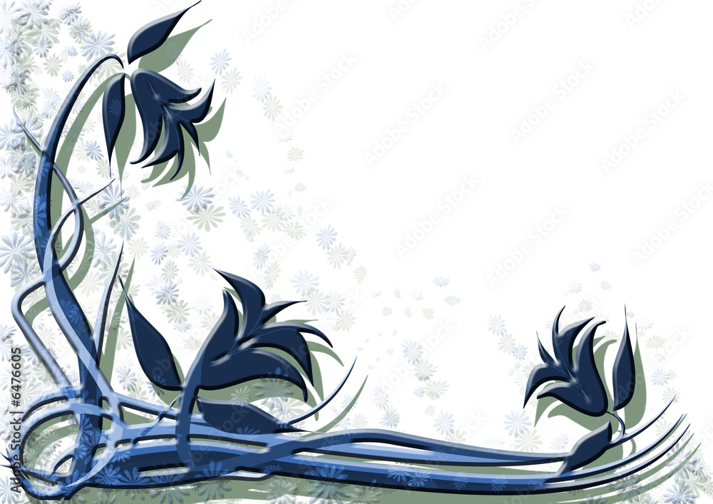 Naklejka sfondo deco floreale blu