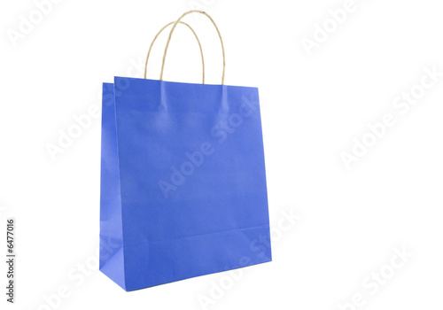 blue shopping bag isolated on white