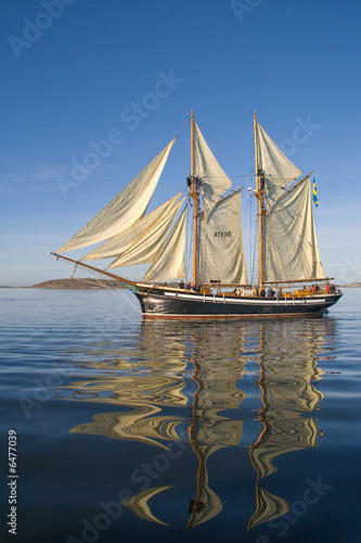 a Tall Ship on rippled sea