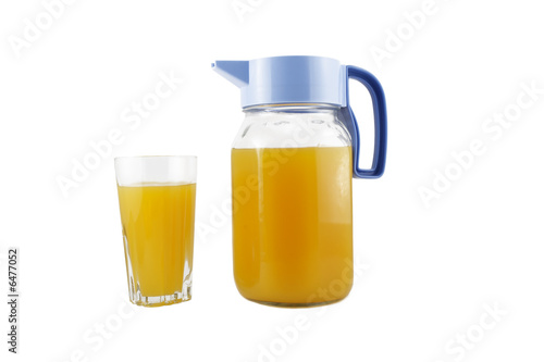 Jug and glass isolated on white
