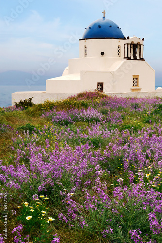 Countryside chapel in Santorini, Greece