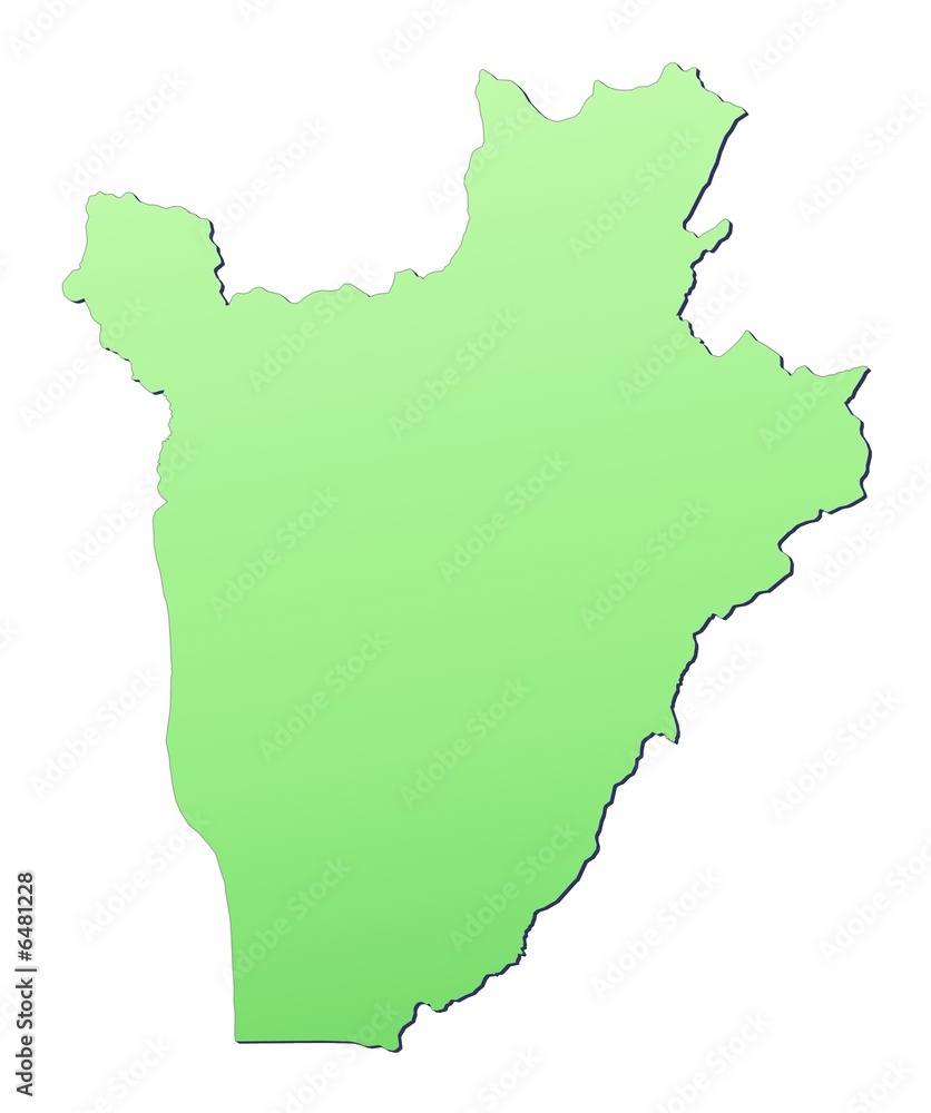Burundi map filled with light green gradient