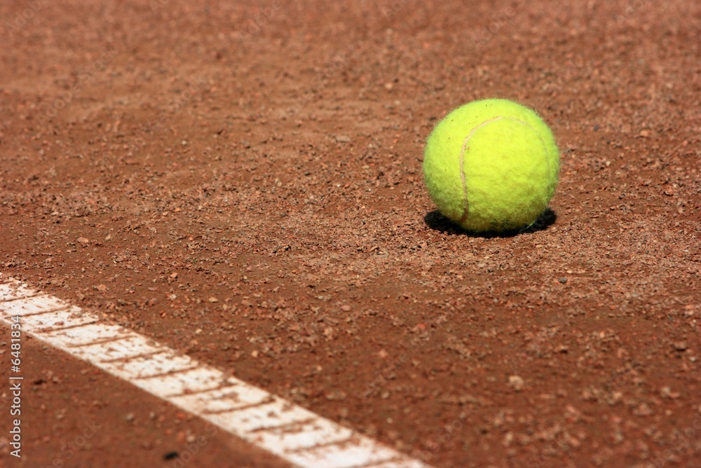 Tennis ball in a tennis field