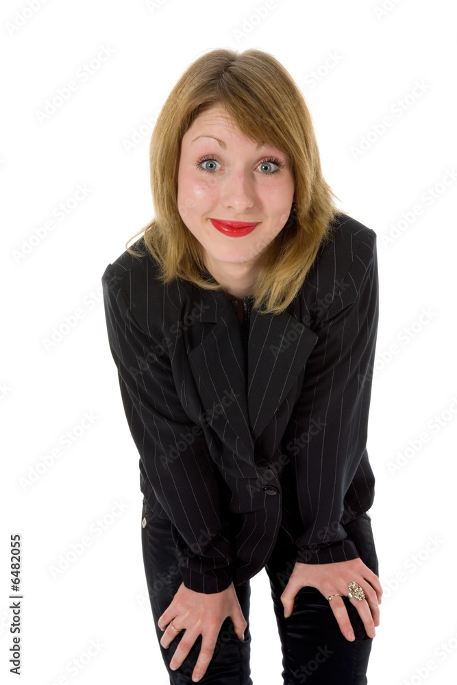 expressive woman on white background expressive woman on white background