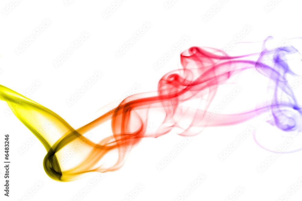 Fototapeta premium colorful smoke isolated on the white background