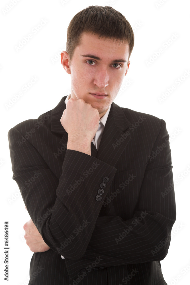 young man looking in camera isolated on white young man looking in camera isolated on white