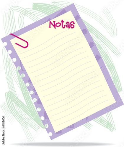 hoja de notas
