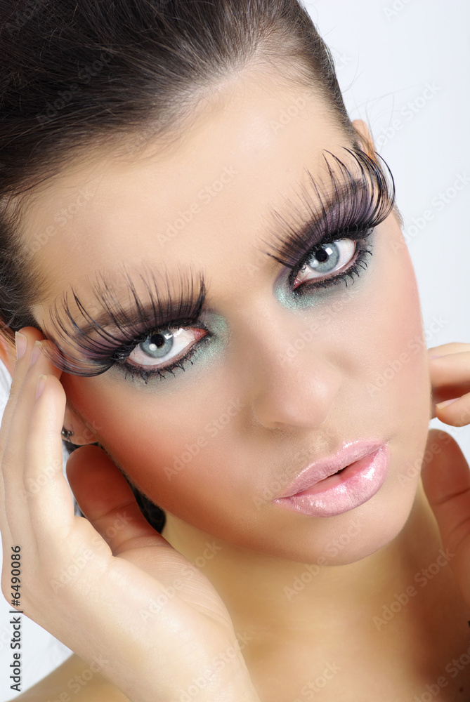 Fototapeta premium Close-up of beautiful face of woman .Artistic makeup