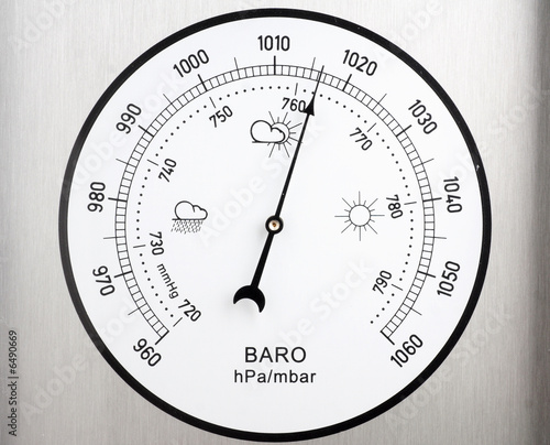 circular barometer, indicating unstable weather