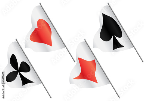Cards symbols on flags. Vector illustration.