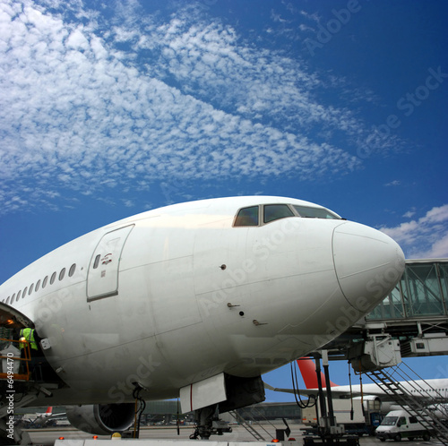 Airplane preparing for departure