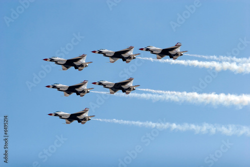 Photography F-16 Thunderbird jets flying in formation