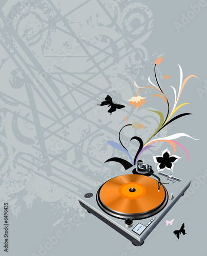 turntable and flowers