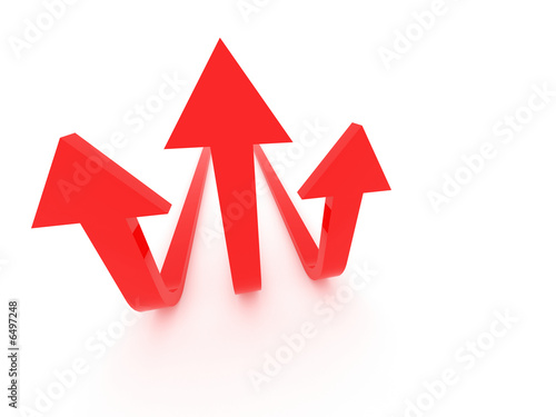 Arrow trident aiming high. W . Rendered image.