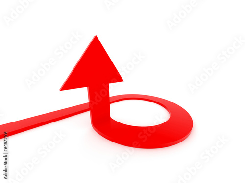 Arrow aiming high. Rendered image.