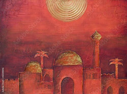 gemalte orientalische Stadt