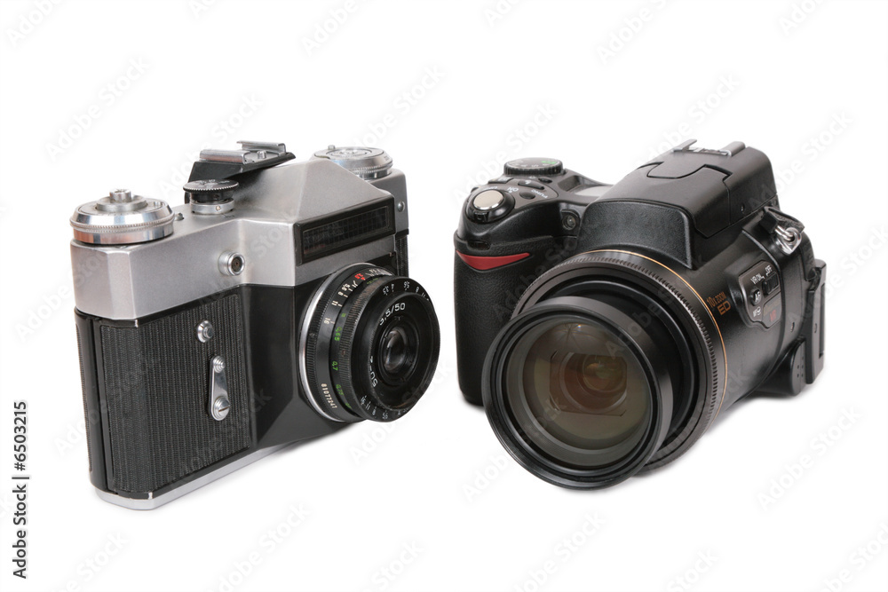 Modern and oblosete cameras