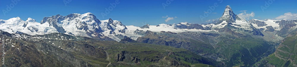 Hochgebirgspanorama hoch über Zermatt