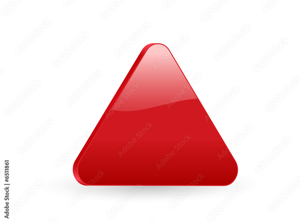 red triangular 3d icon 2