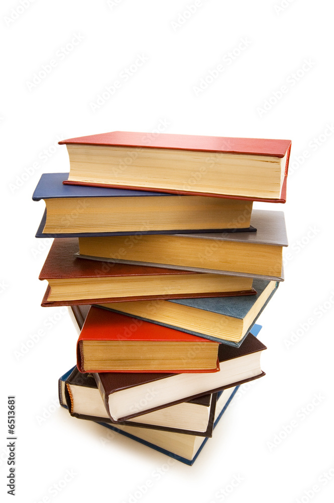 Stack of books isolated on the white background Stack of books isolated on the white background