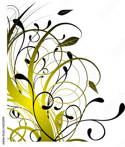 Natural floral background design in bright golden yellow