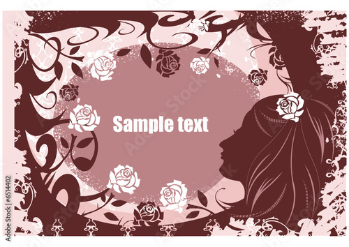 girls profile and roses