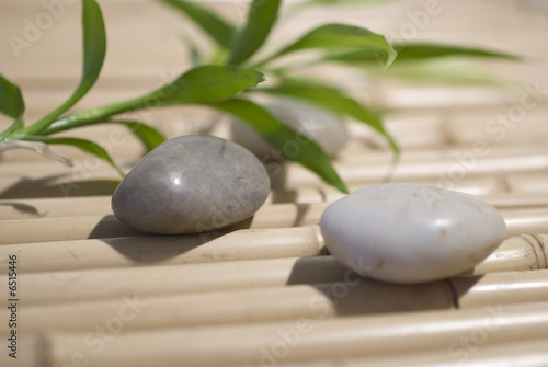 zen stones and bamboo